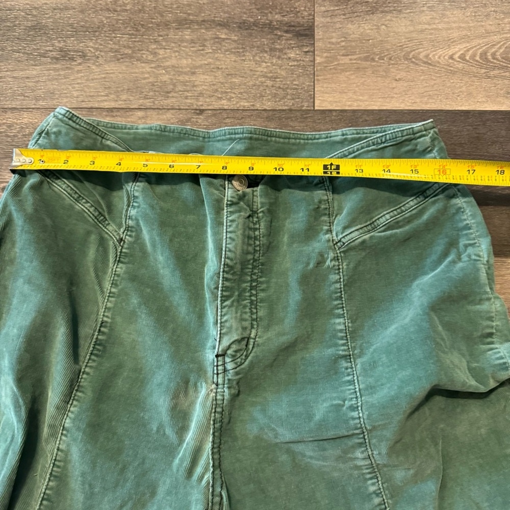 Emerald Green Corduroy Flare Pants - Picture 9 of 14